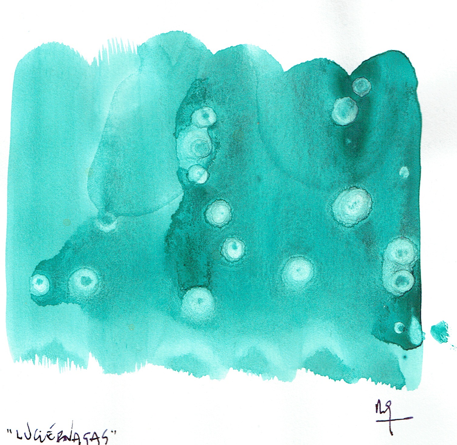 Acuarela de luciérnagas