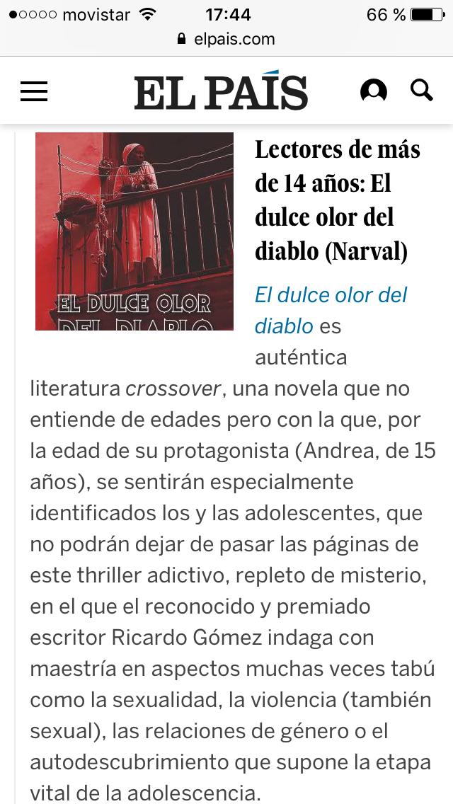 Reseña de El dulce olor del diablo