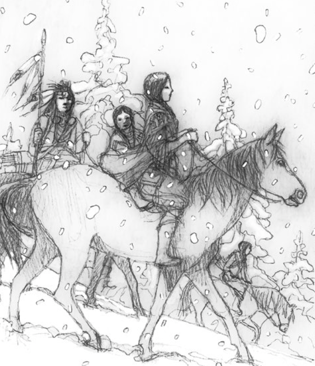 Ilustración Caballos en la Nieve 15